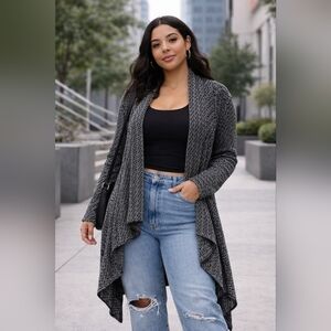 Dynamite/ 🧂Knit  salt & pepper open front cardigan/ Size US XS